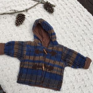 Seeds plaid coat with hood